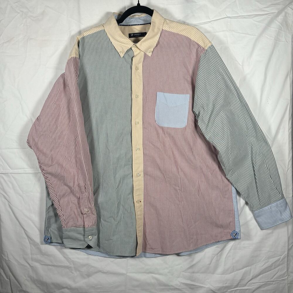 Men's Cremieux Classics Red Green Stripped Button-down Long Sleeve Shirt XXL
